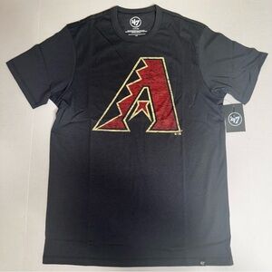 47 Brand Arizona Diamondbacks Mens Small Black Short Sleeve Graphic Print Tshirt